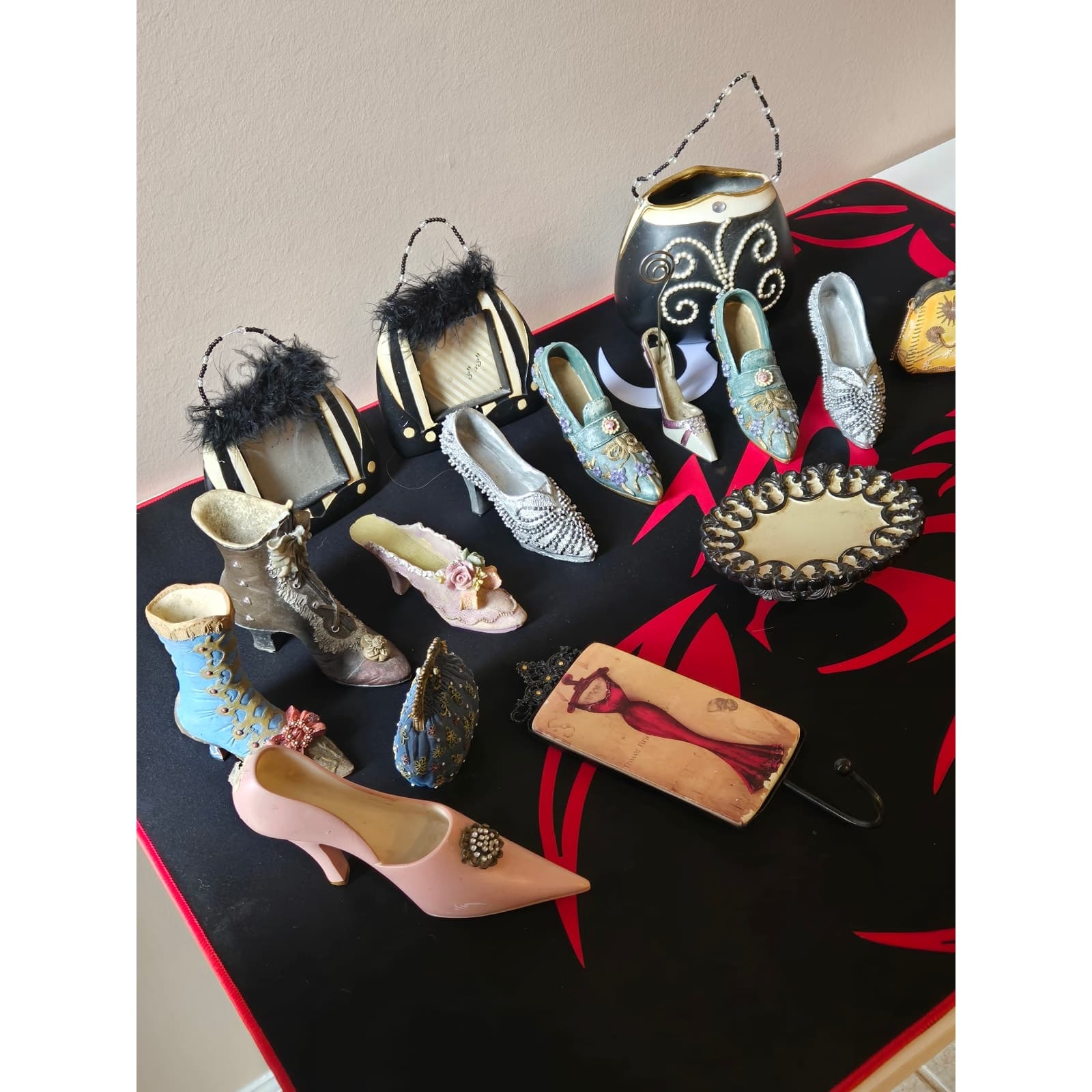 Vintage Chic Miniature Shoe & Handbag Décor LOT - Collectible Display - Thumbnail 5