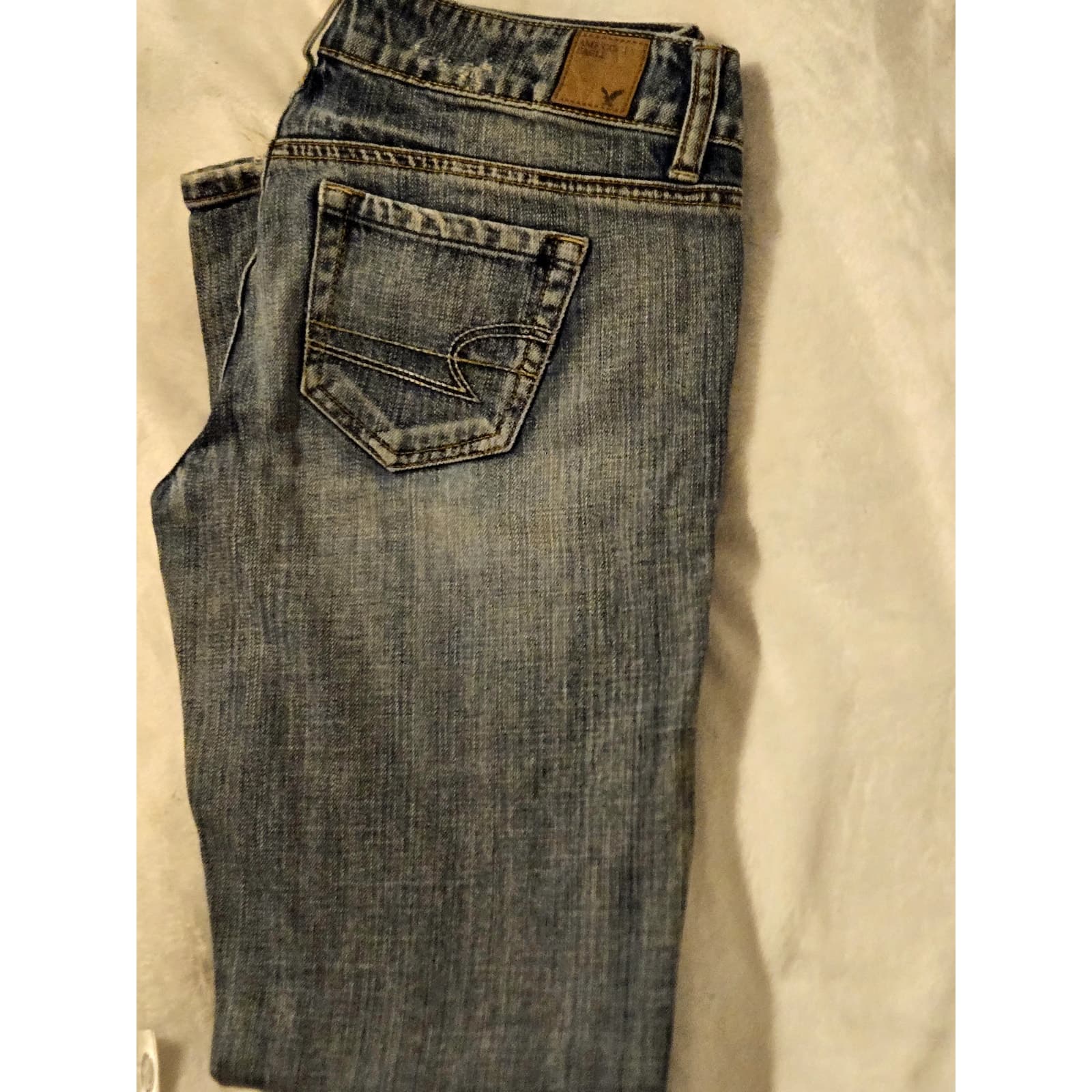 American Eagle Jeans Womens 4 Blue Bootcut Mid Rise Denim Casual Preppy