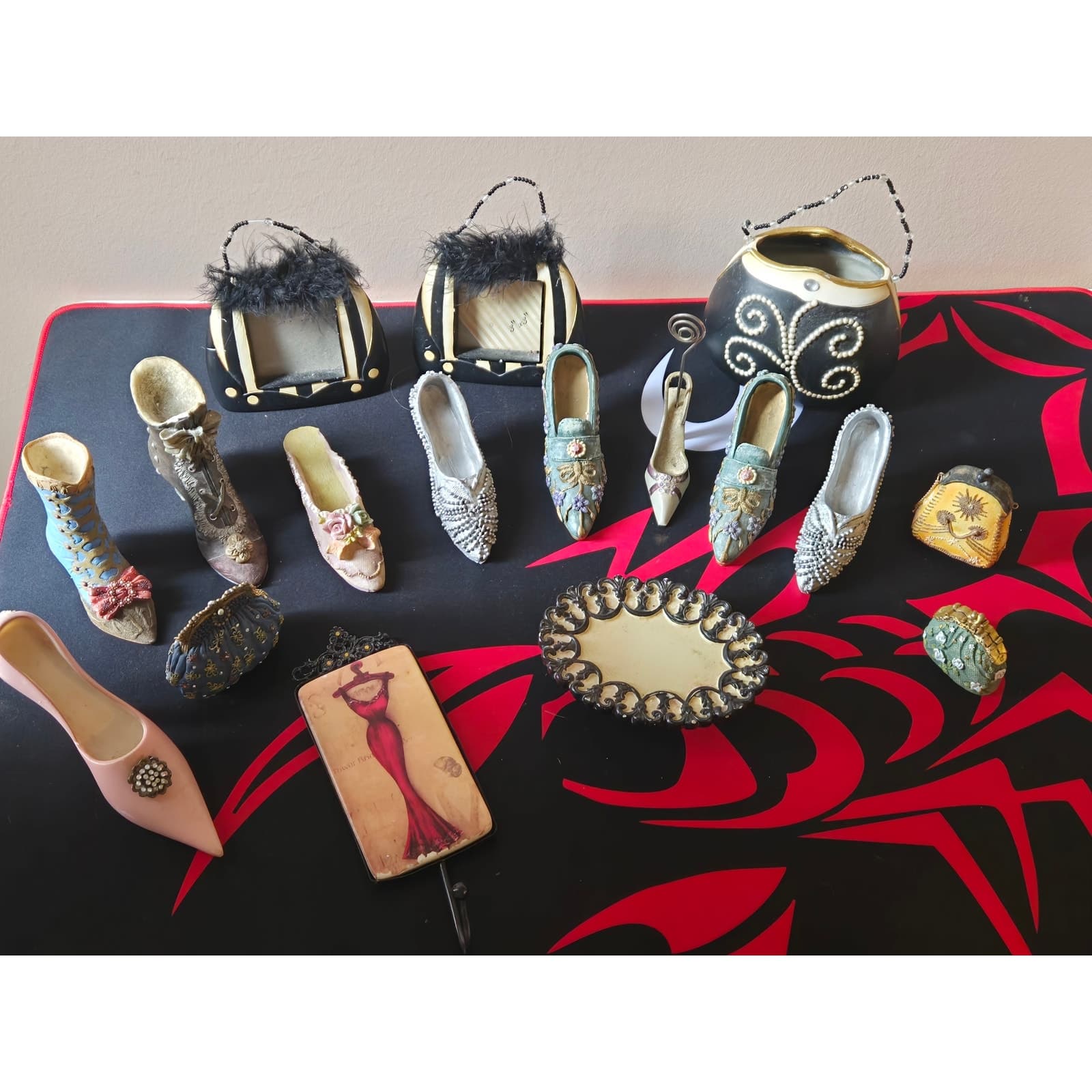 Vintage Chic Miniature Shoe & Handbag Décor LOT - Collectible Display - Thumbnail 6