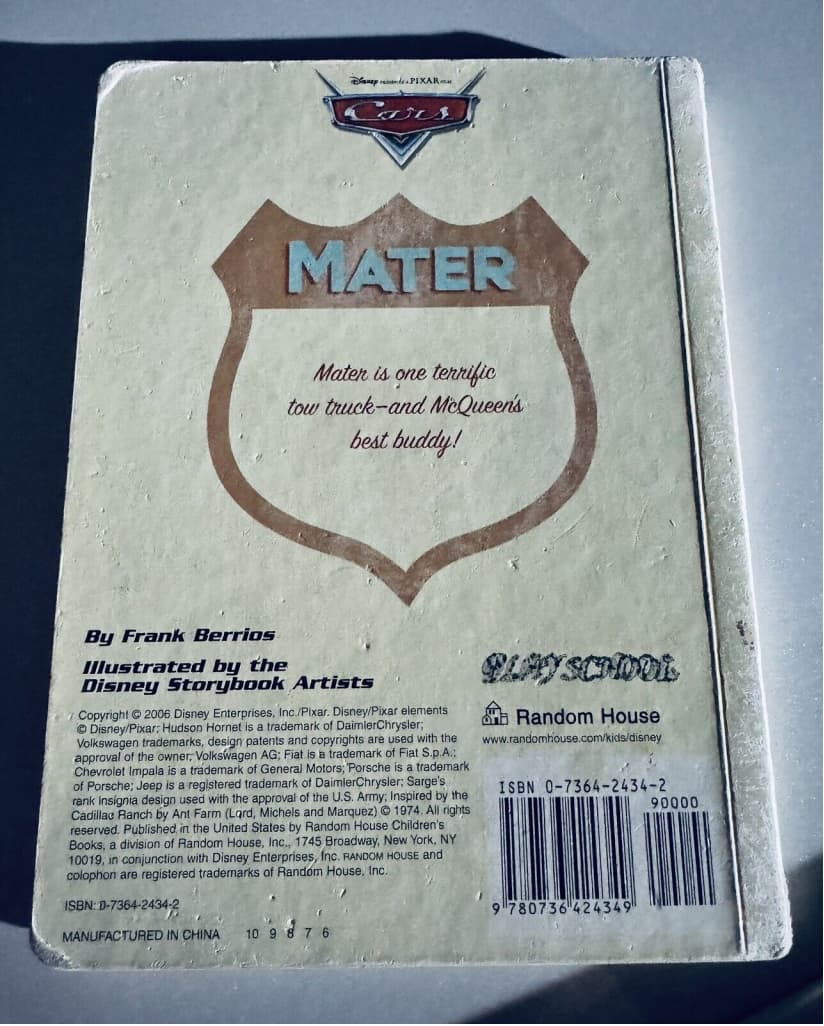 Mater (Cars) - Hardcover By Berrios, Frank - GOOD - Thumbnail 2