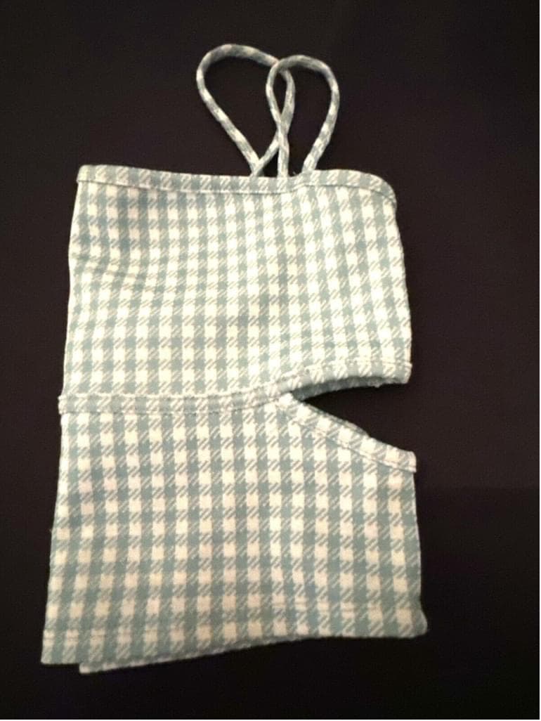 Caution To The Wind Juniors Blue White Striped Sleeveless Tank Top Size M - Thumbnail 3