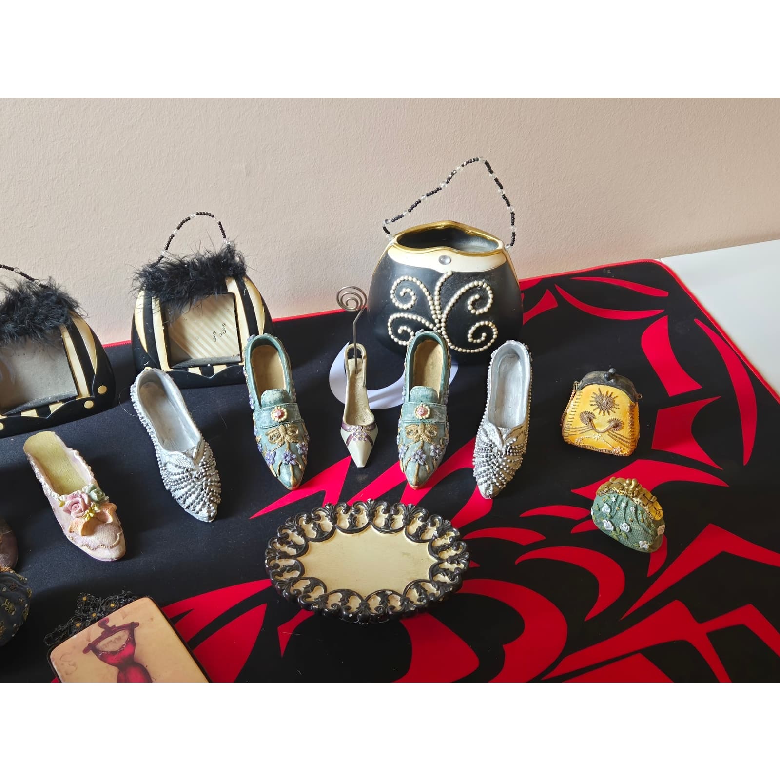 Vintage Chic Miniature Shoe & Handbag Décor LOT - Collectible Display - Thumbnail 3