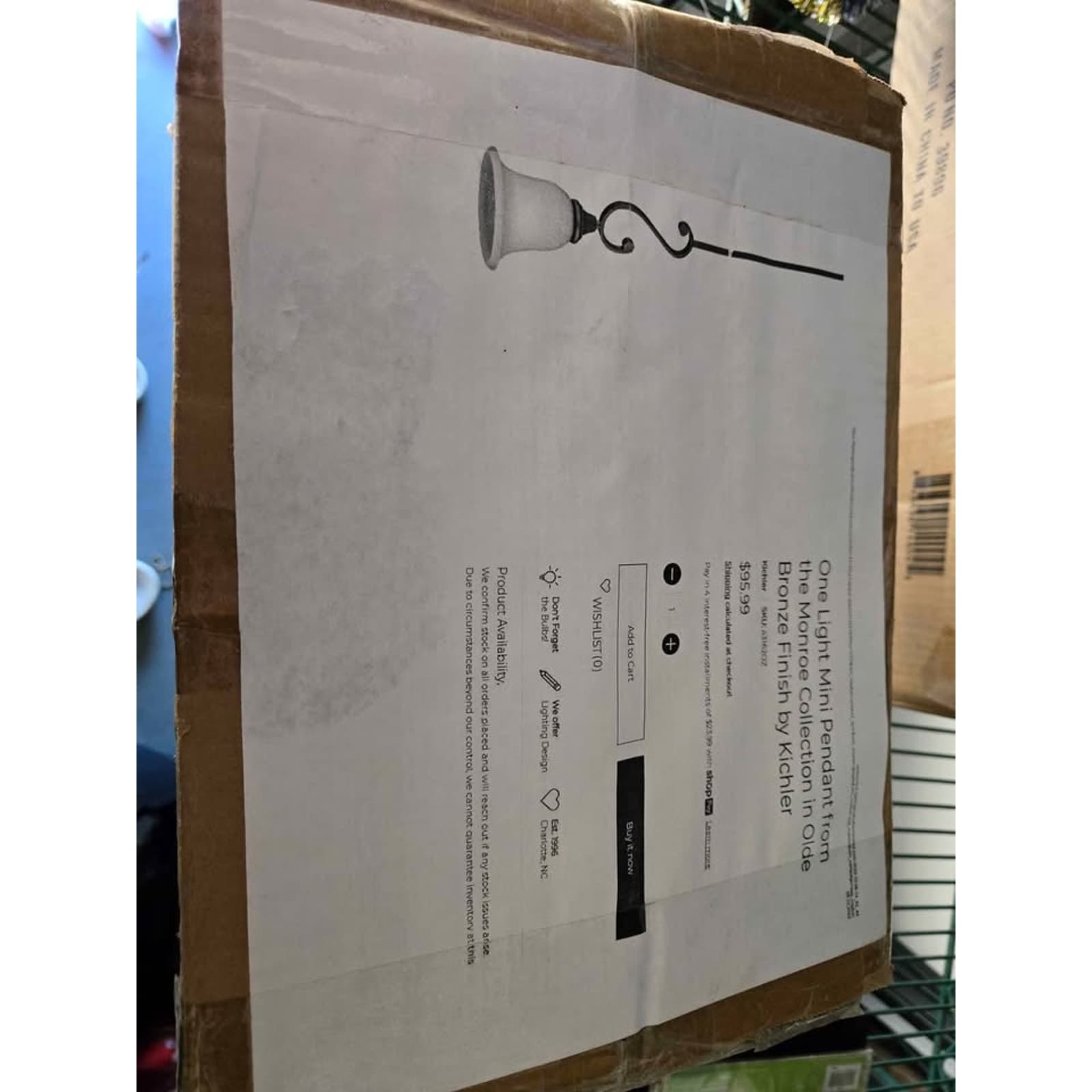 Monroe Pendant Light in Box