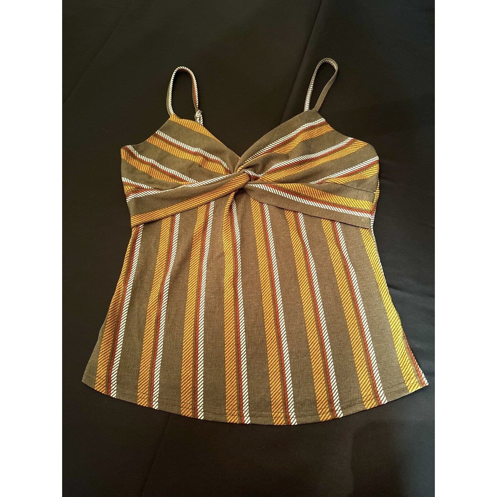 Mine Tank Top Womens M Striped Flirty Fun Y2K Vacation
