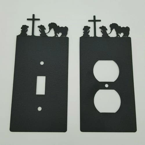 Children Kneeling In Prayer To Cross Outlet Covers Switch Plates Country Western