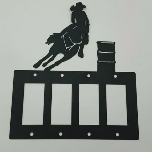 Barrel Racing Cowgirl Black Quadruplet Switch Toggle Plates Country Western - Thumbnail 3