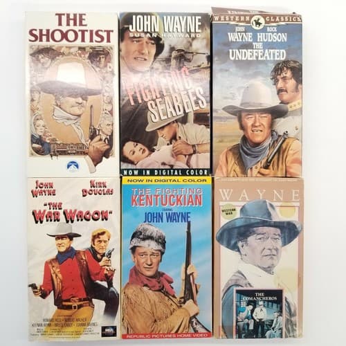 John Wayne 24 VHS Set Western Movie Vintage VCR Tape Movies Legend Popular - Thumbnail 6