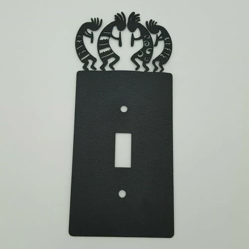 Kokopelli Tribe Black Outlet Covers Switch Plates Toggle Country Western Cabin