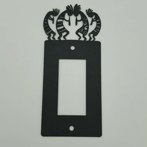 Kokopelli Tribe Black Outlet Covers Switch Plates Toggle Country Western Cabin - Thumbnail 3