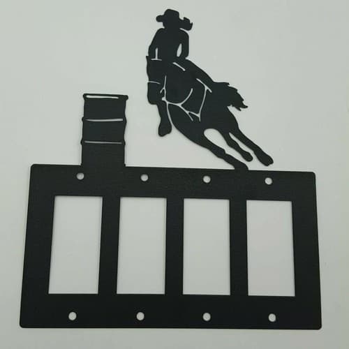Barrel Racing Cowgirl Black Quadruplet Switch Toggle Plates Country Western - Thumbnail 4