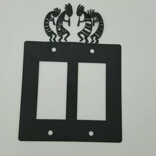 Kokopelli Tribe Black Outlet Covers Switch Plates Toggle Country Western Cabin - Thumbnail 5