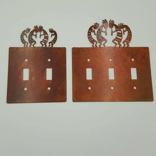 Kokopelli Tribe Black Outlet Covers Switch Plates Toggle Country Western Cabin - Thumbnail 7