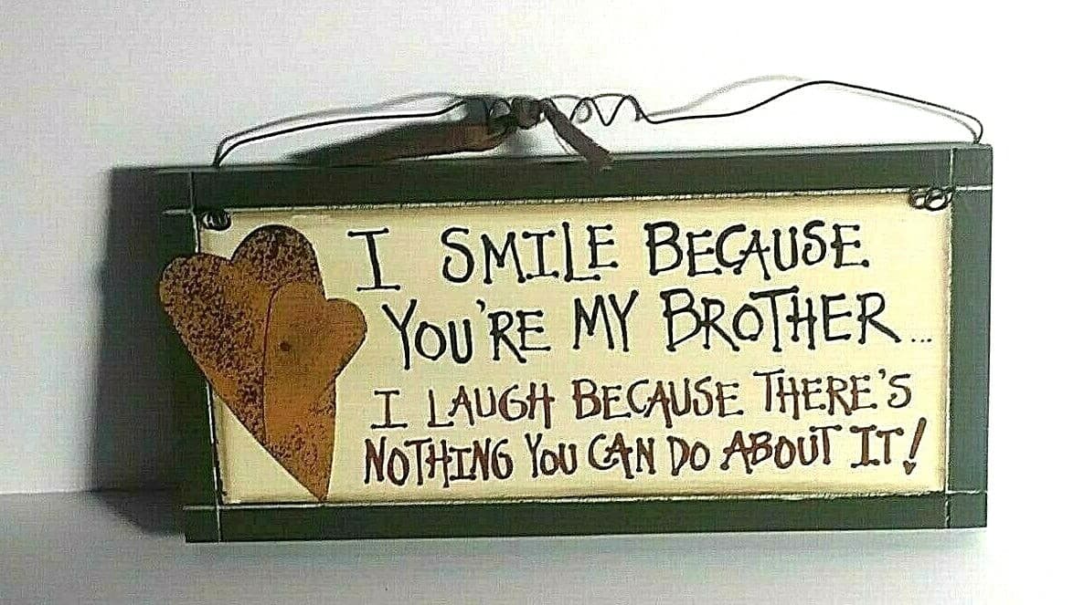 Western Rustic Brother Sign Decor Siblings Love Wood Metal Family Gift Plaque
