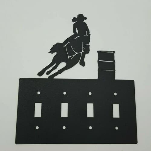 Barrel Racing Cowgirl Black Quadruplet Switch Toggle Plates Country Western - Thumbnail 6