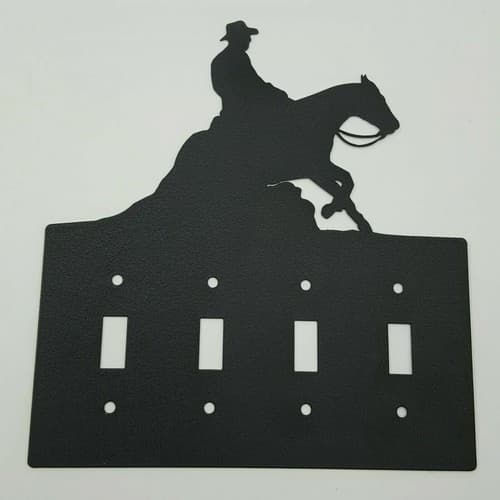 Reining Horse Black Quadruplet Switch Toggle Plates Country Western Cabin - Thumbnail 7