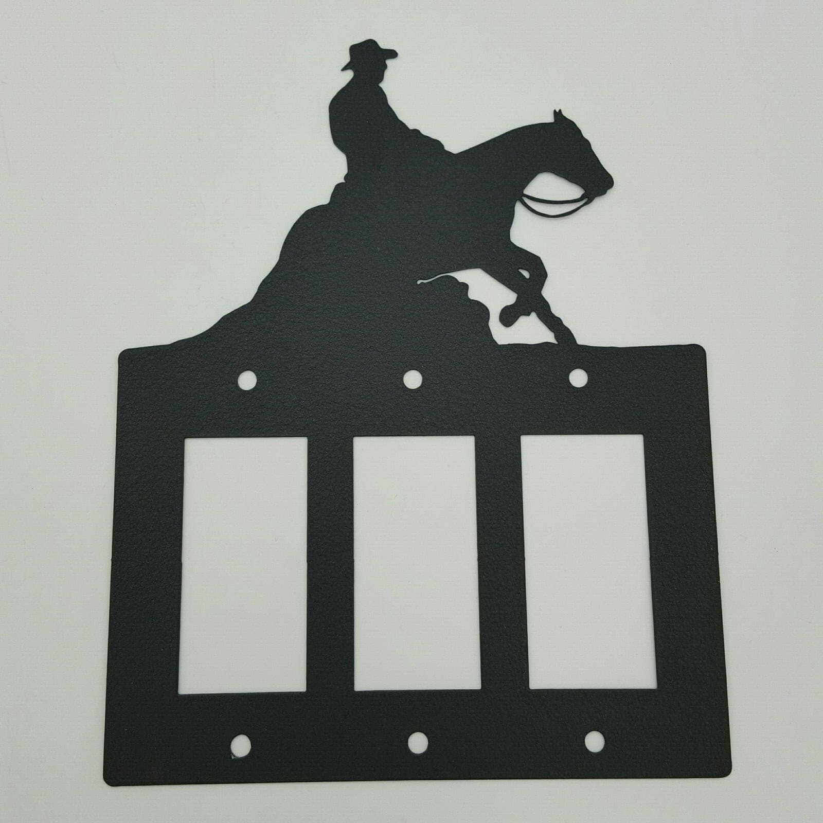 Reining Horse Black Outlet Covers Switch Plates Toggle Country Western Cabin - Thumbnail 9