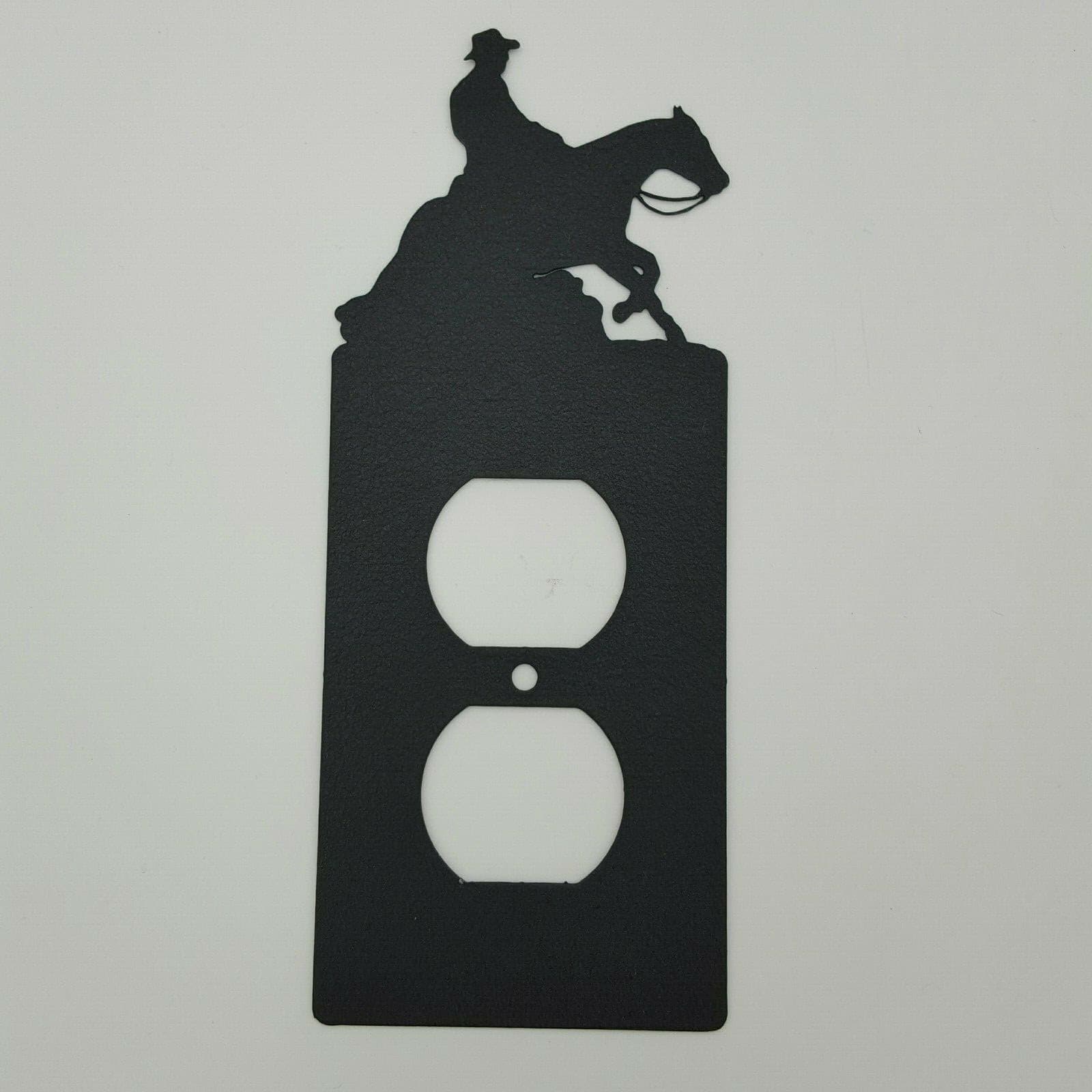 Reining Horse Black Outlet Covers Switch Plates Toggle Country Western Cabin - Thumbnail 2