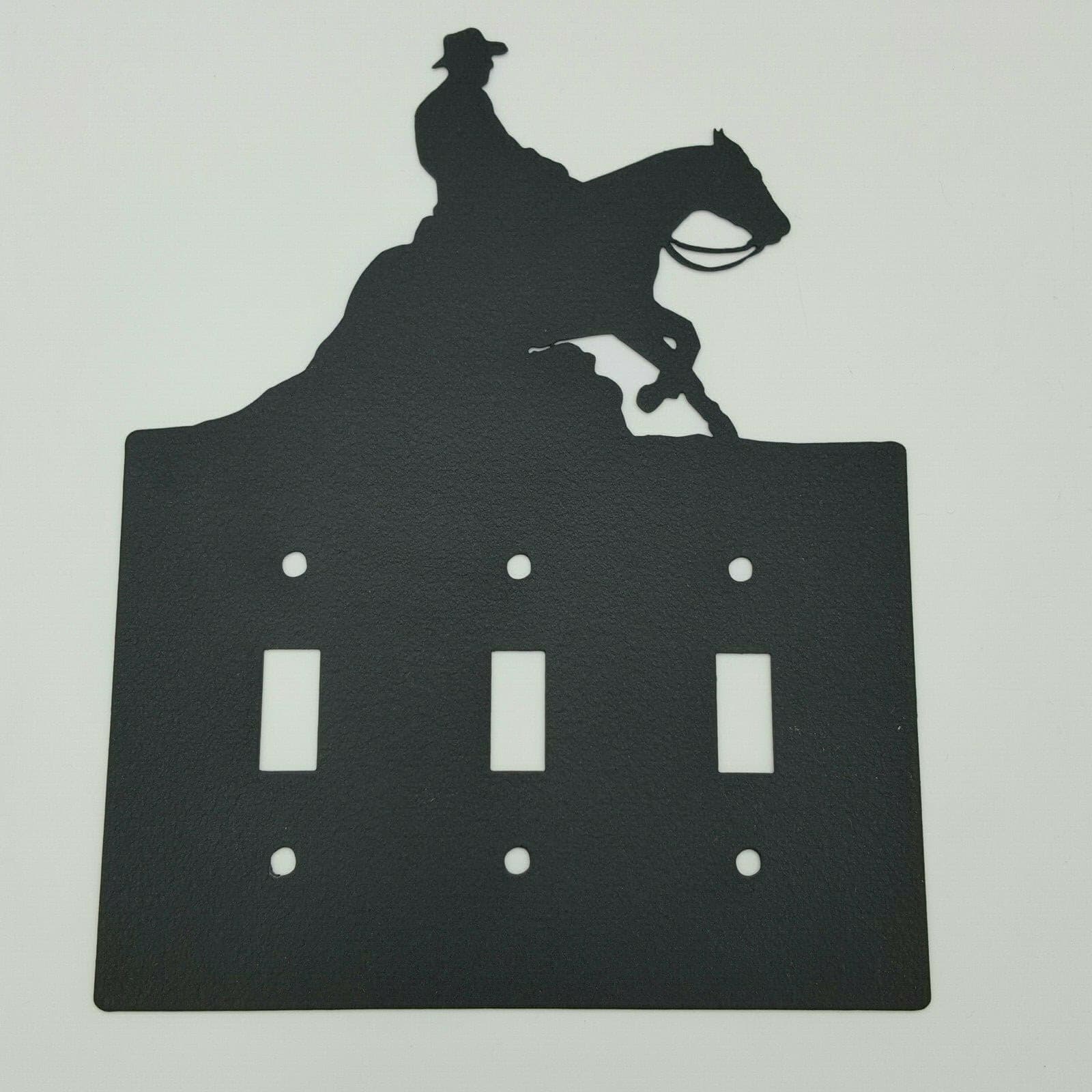Reining Horse Black Outlet Covers Switch Plates Toggle Country Western Cabin - Thumbnail 8