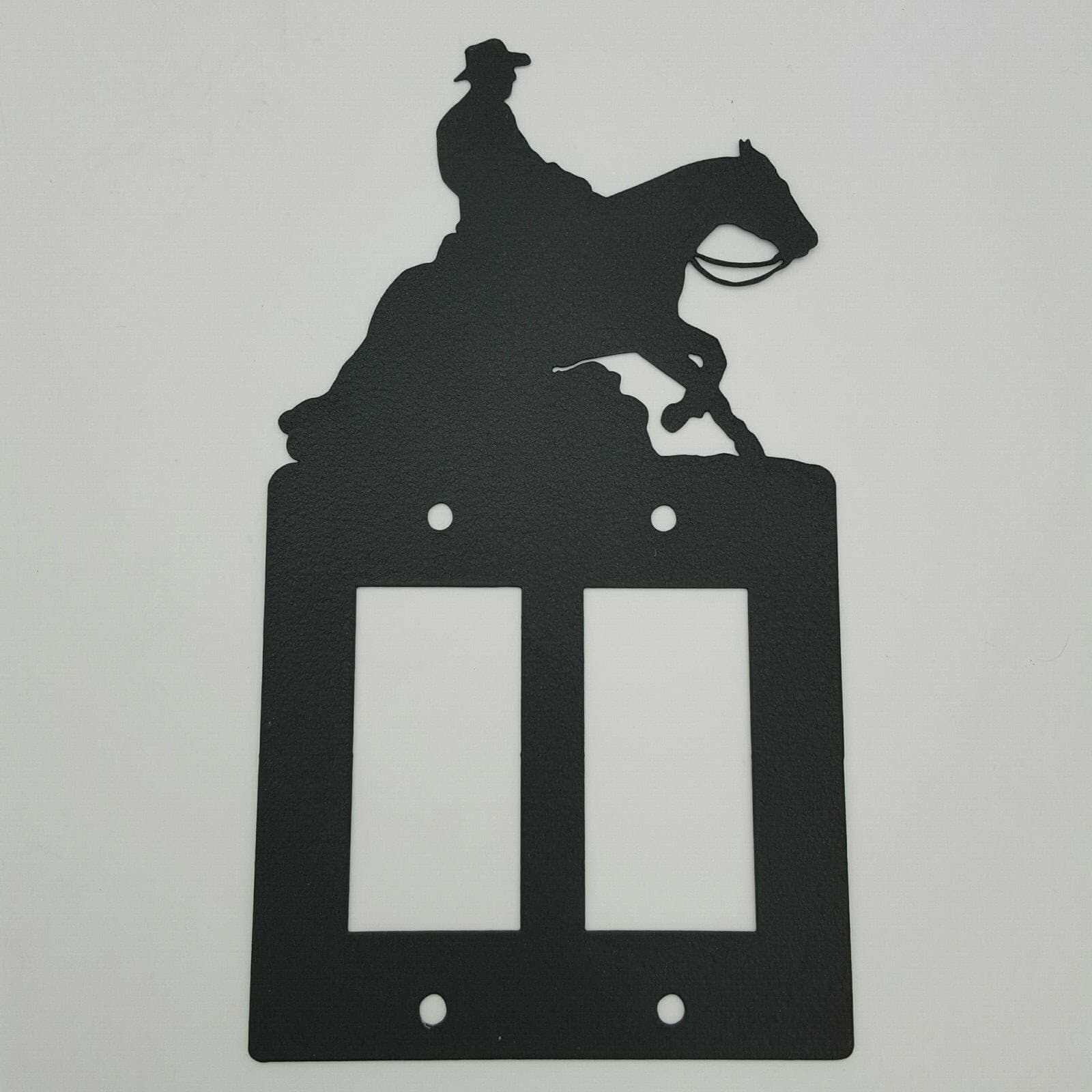 Reining Horse Black Outlet Covers Switch Plates Toggle Country Western Cabin - Thumbnail 6