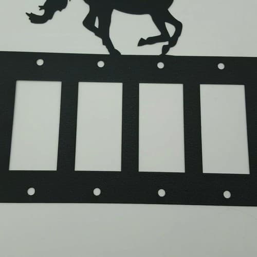 Horse Mustang Black Quadruplet Switch Toggle Plates Country Western Cabin - Thumbnail 5