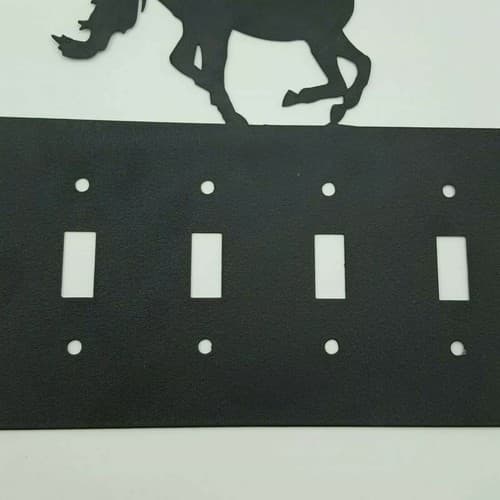 Horse Mustang Black Quadruplet Switch Toggle Plates Country Western Cabin - Thumbnail 8