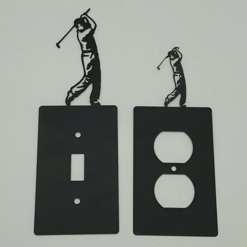 Golf Golfer Golfing Swing Men Outlet Covers Switch Plates Toggle Sport Design