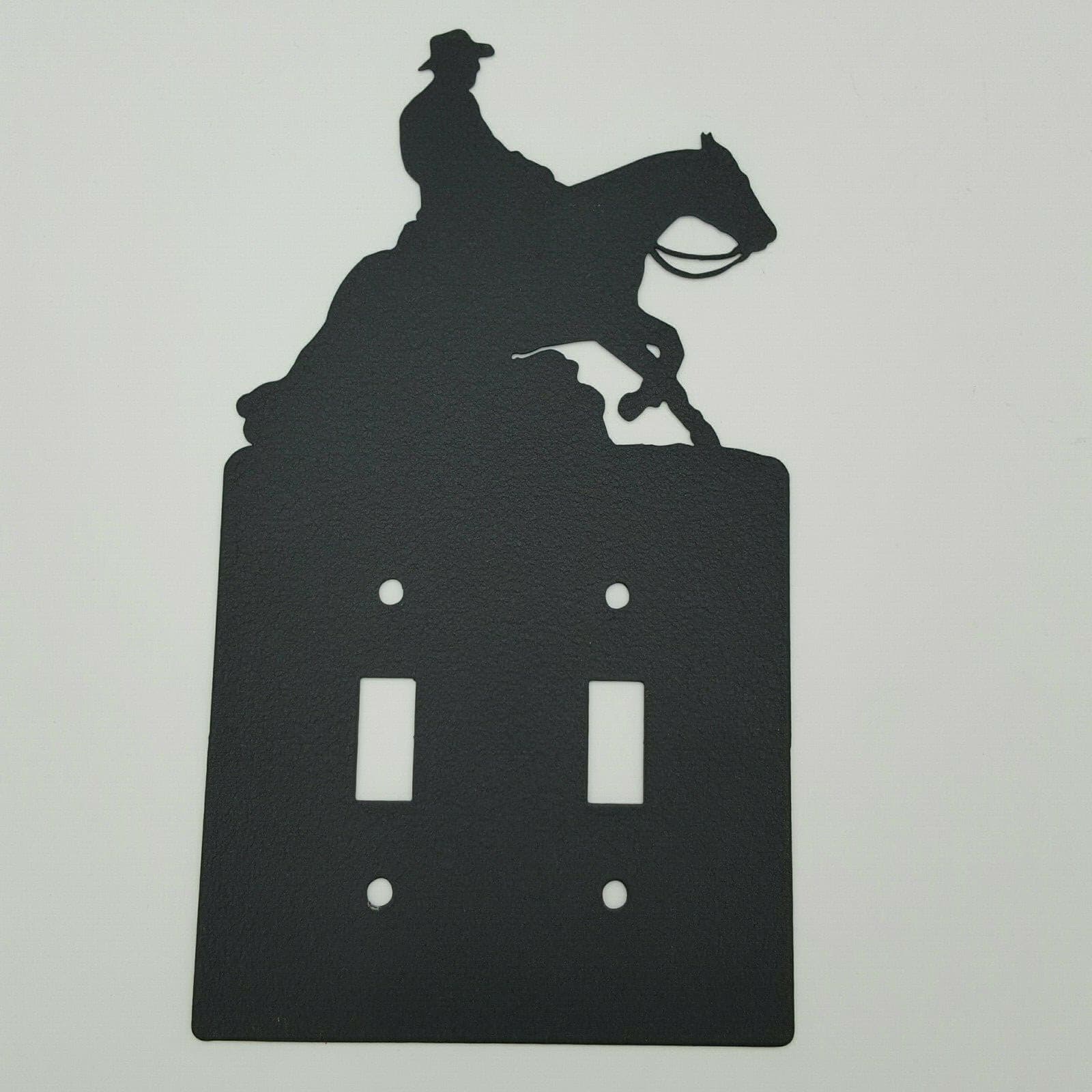 Reining Horse Black Outlet Covers Switch Plates Toggle Country Western Cabin - Thumbnail 5