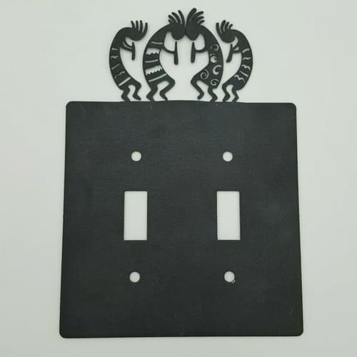 Kokopelli Tribe Black Outlet Covers Switch Plates Toggle Country Western Cabin - Thumbnail 6