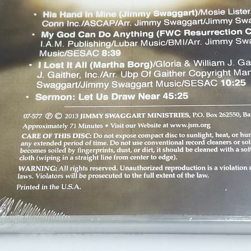 Let Us Draw Near David Borg Teaching CD 07-577 2013 Jimmy Swaggart Ministries - Thumbnail 7