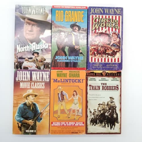 John Wayne 24 VHS Set Western Movie Vintage VCR Tape Movies Legend Popular - Thumbnail 10