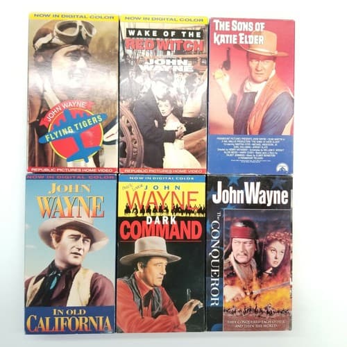 John Wayne 24 VHS Set Western Movie Vintage VCR Tape Movies Legend Popular - Thumbnail 12