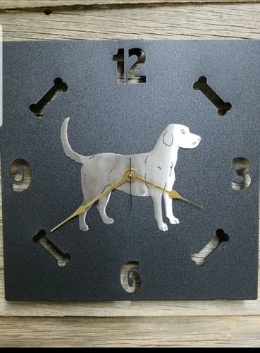 Rustic Western Dog Lab Wall Clock Home Accent Decor Metal Lazart Cabin Ranch