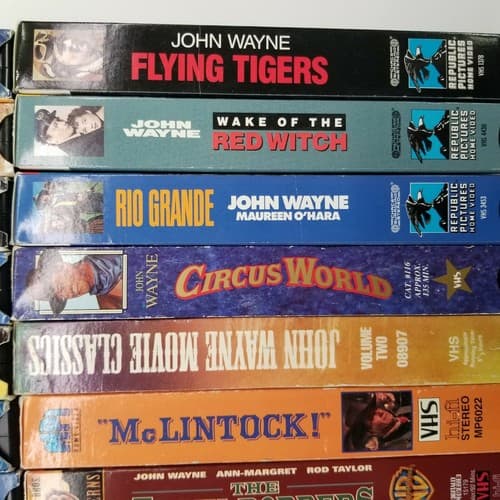 John Wayne 24 VHS Set Western Movie Vintage VCR Tape Movies Legend Popular - Thumbnail 5