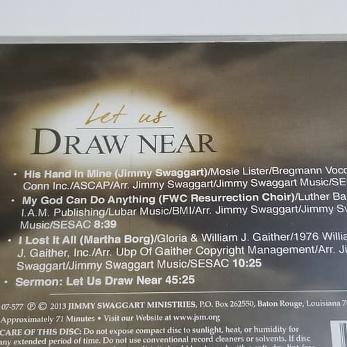 Let Us Draw Near David Borg Teaching CD 07-577 2013 Jimmy Swaggart Ministries - Thumbnail 6