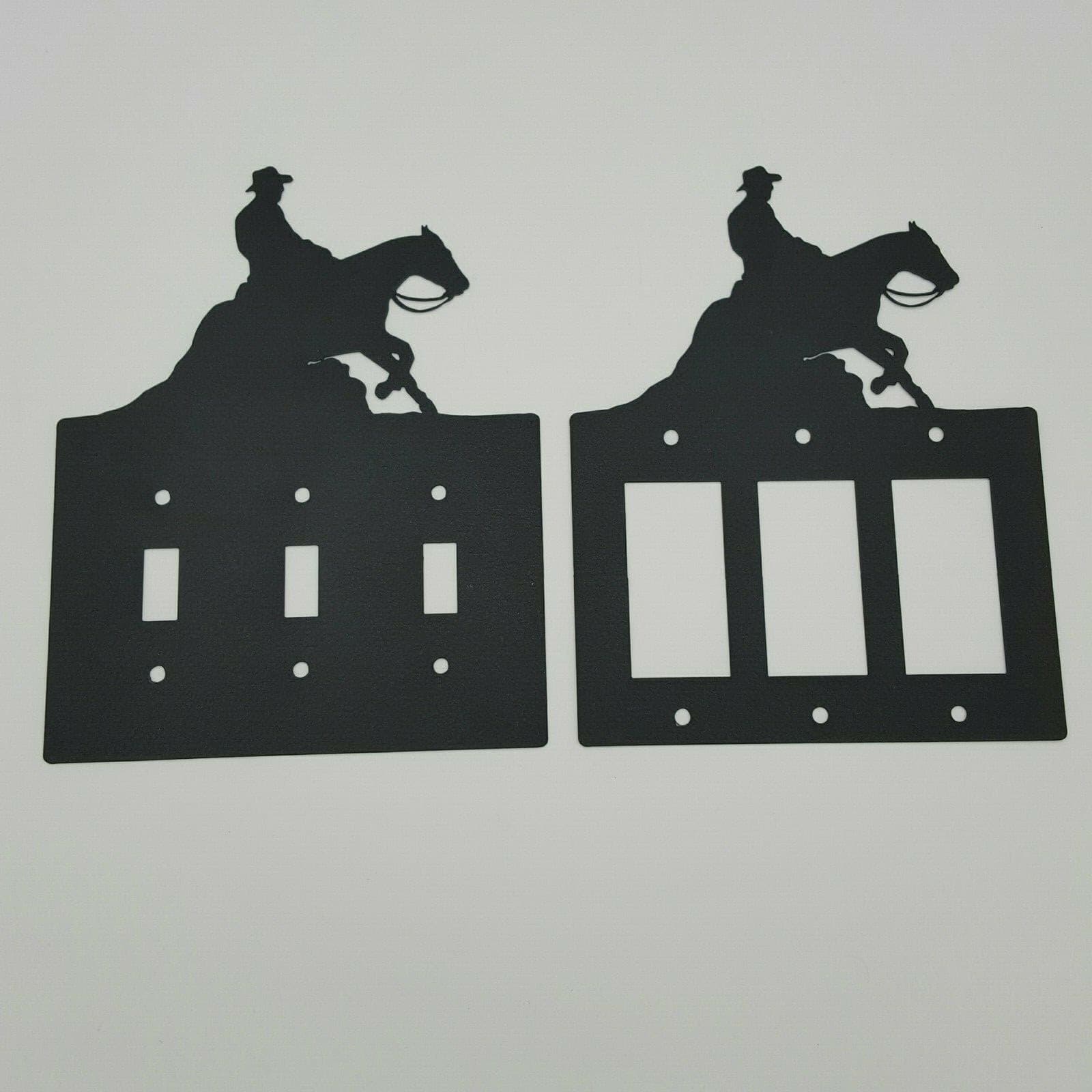 Reining Horse Black Outlet Covers Switch Plates Toggle Country Western Cabin - Thumbnail 7