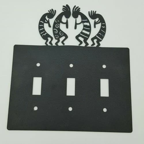 Kokopelli Tribe Black Outlet Covers Switch Plates Toggle Country Western Cabin - Thumbnail 11