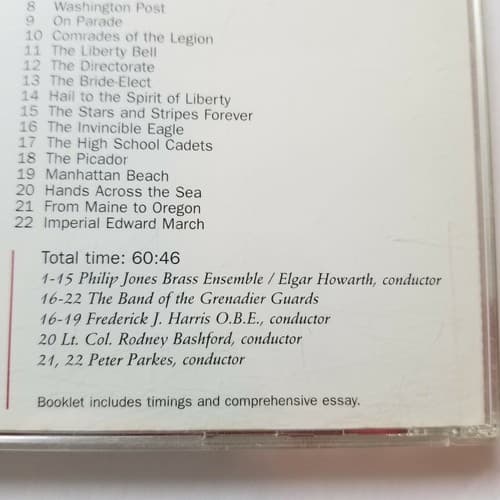 John Philip Sousa Marches Audio CD Philip Jones Brass Ensemble Grenadier Guards - Thumbnail 6