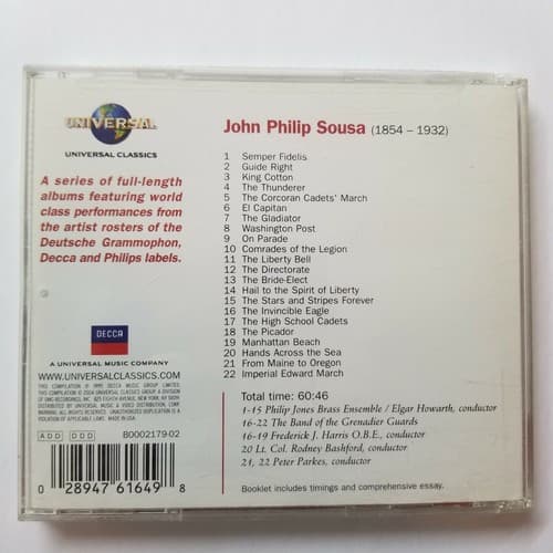John Philip Sousa Marches Audio CD Philip Jones Brass Ensemble Grenadier Guards - Thumbnail 4