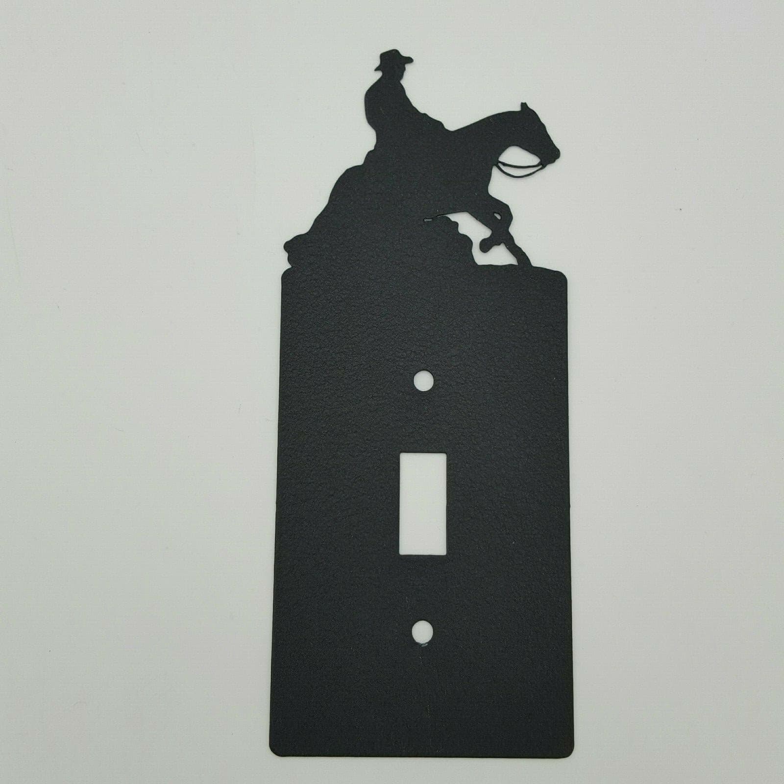 Reining Horse Black Outlet Covers Switch Plates Toggle Country Western Cabin - Thumbnail 3