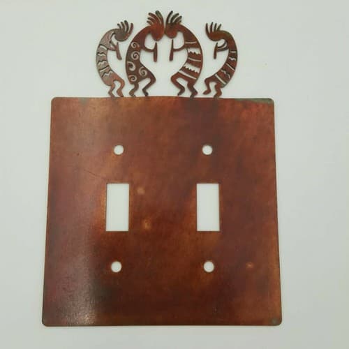 Kokopelli Tribe Black Outlet Covers Switch Plates Toggle Country Western Cabin - Thumbnail 8