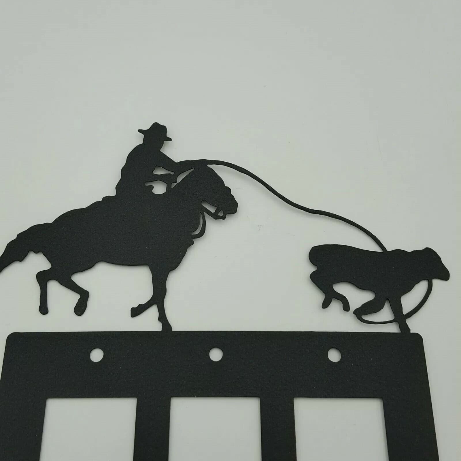 Cowboy Roping Calf Black Outlet Covers Switch Plates Toggle Country Western - Thumbnail 12