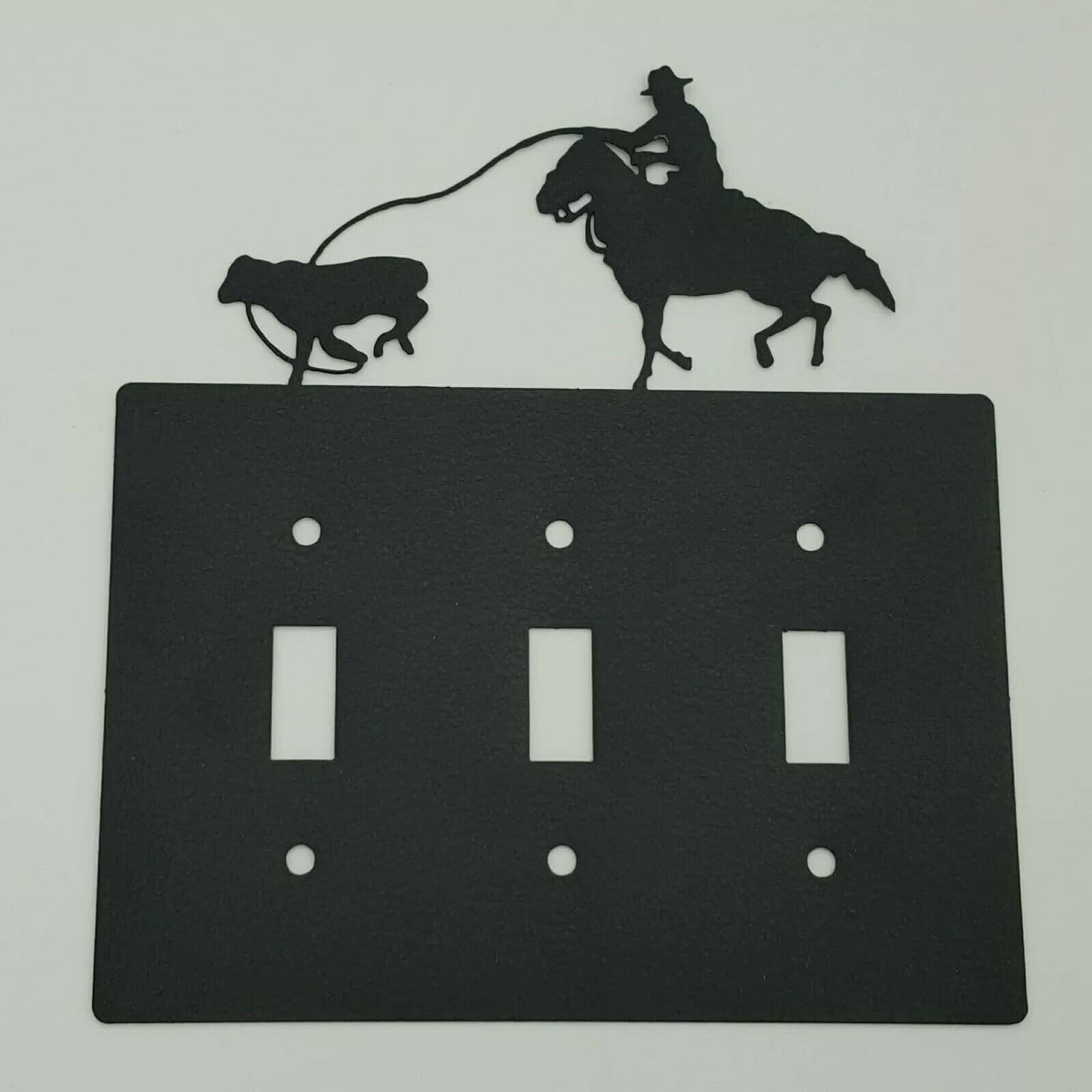 Cowboy Roping Calf Black Outlet Covers Switch Plates Toggle Country Western - Thumbnail 8