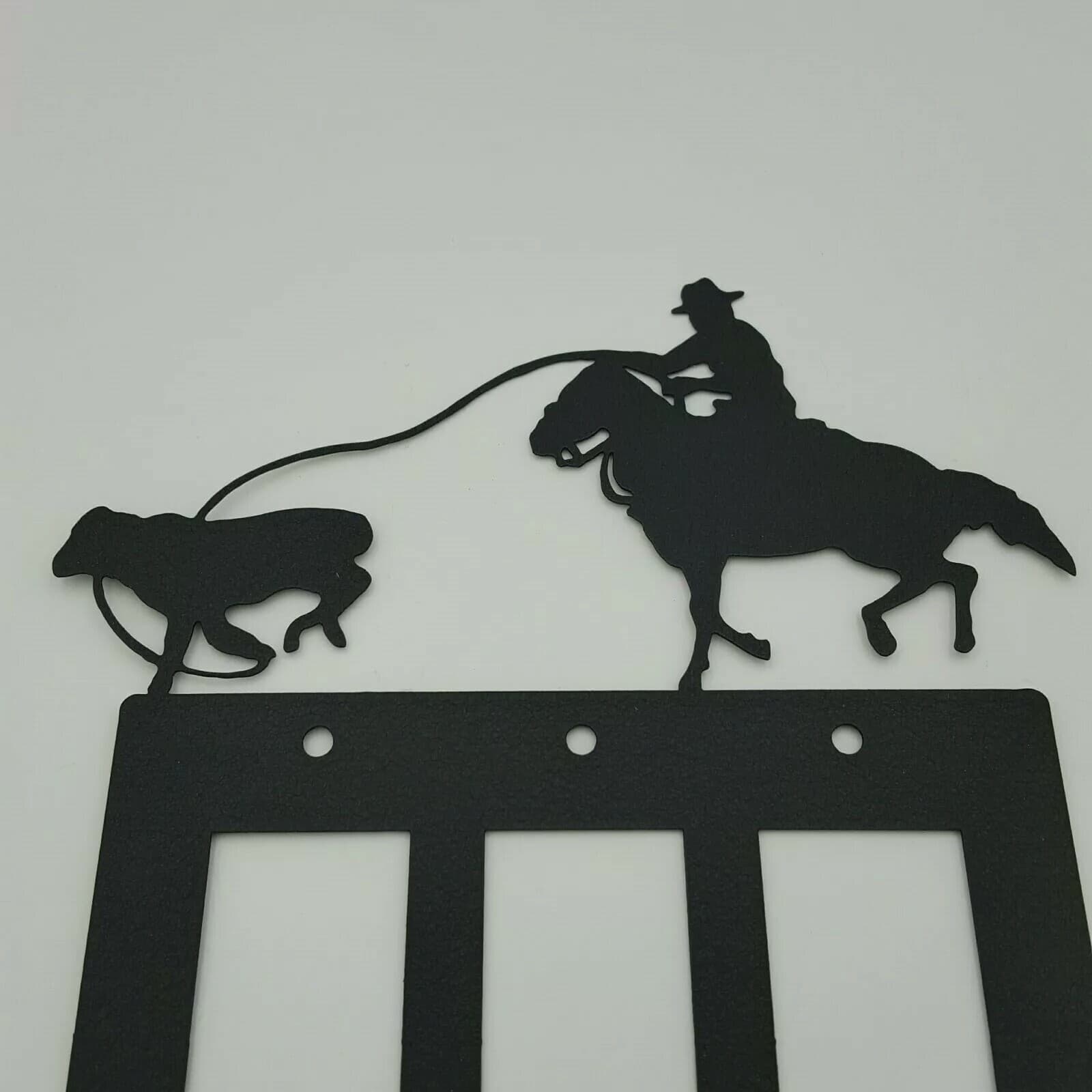 Cowboy Roping Calf Black Outlet Covers Switch Plates Toggle Country Western - Thumbnail 10