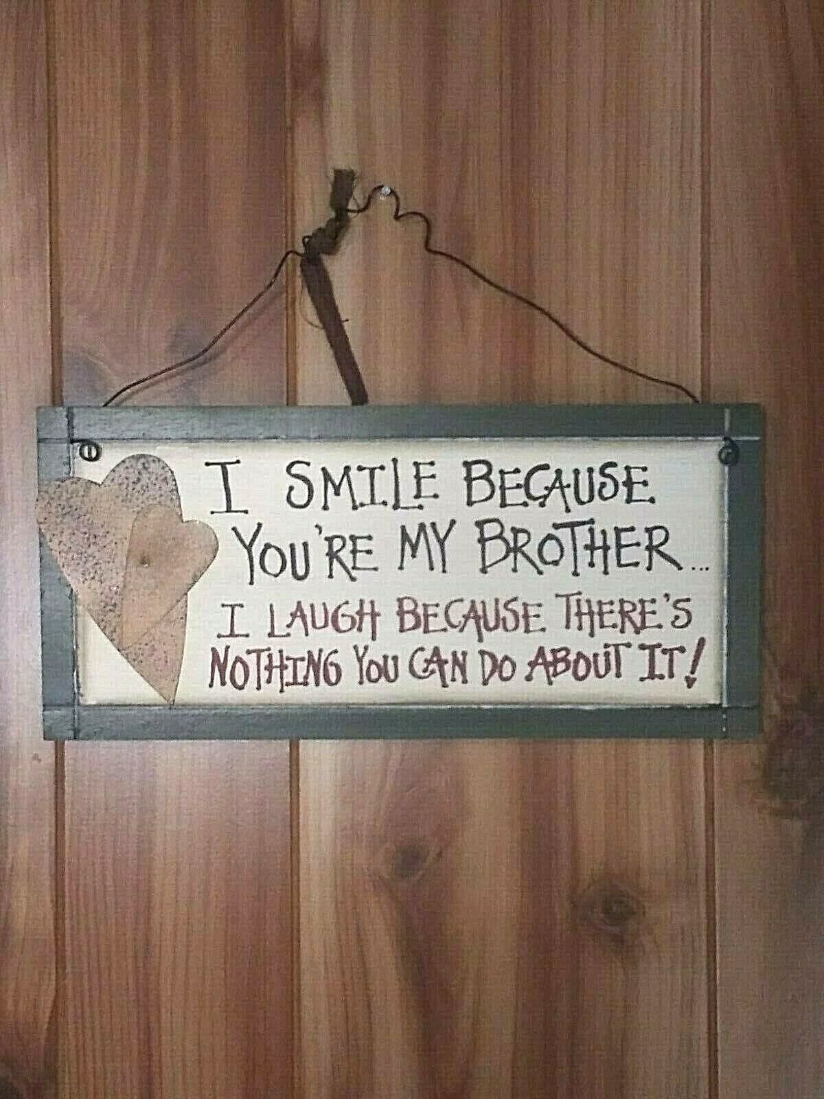 Western Rustic Brother Sign Decor Siblings Love Wood Metal Family Gift Plaque - Thumbnail 2