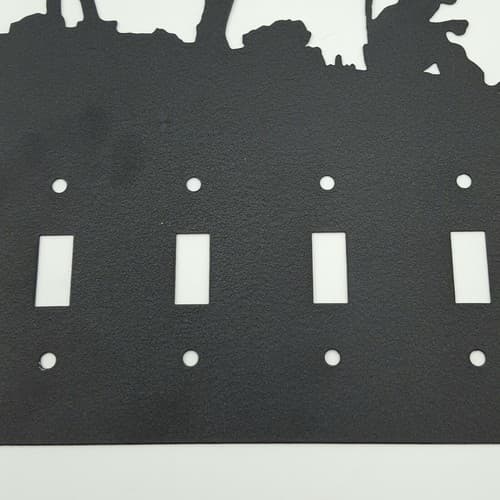 Resting Cowboy Horse Black Quadruplet Switch Toggle Plates Country Western Cabin - Thumbnail 8