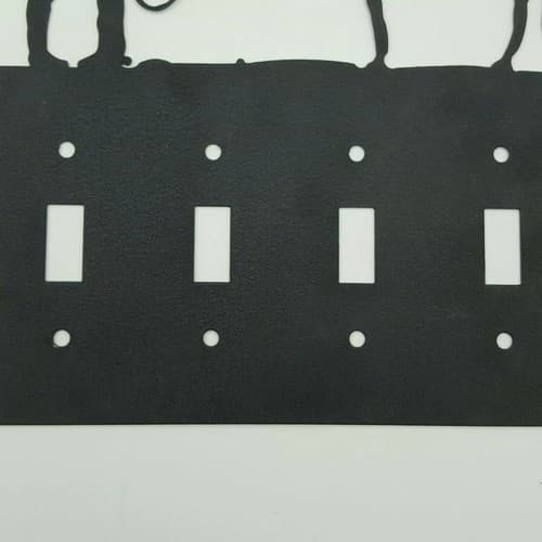 Couple Cowboy Flowers Black Quadruplet Switch Toggle Plates Country Western - Thumbnail 8