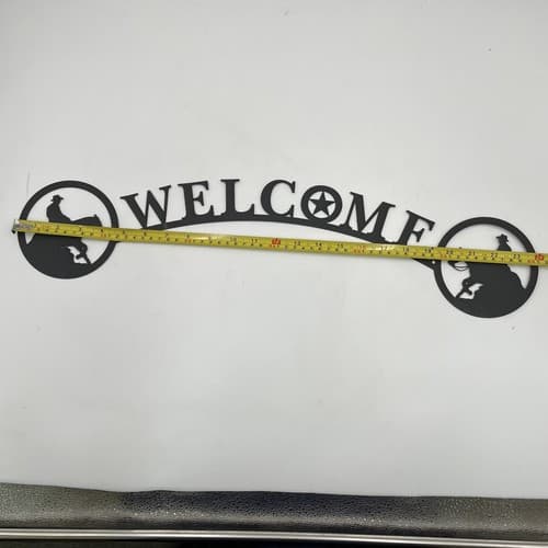 Rustic Home Decor Cowboy On Horse Themed Welcome Signs Wilderness Metal New