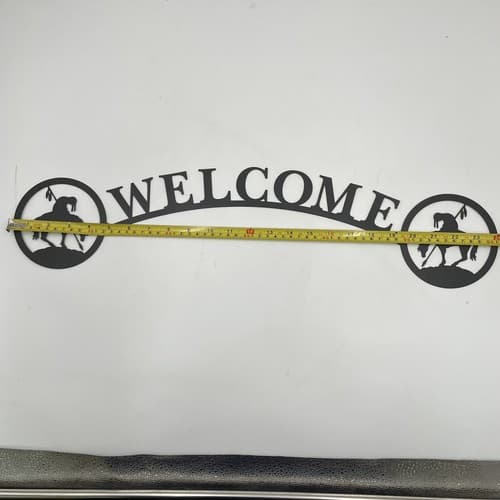 Rustic Home Decor End Trail Themed Welcome Signs Wilderness Metal New
