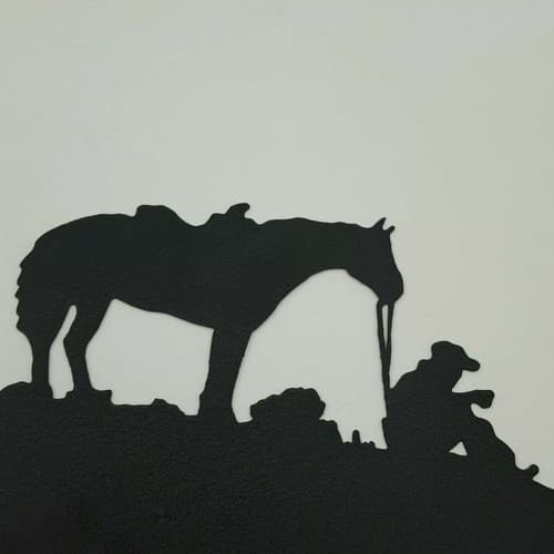 Resting Cowboy Horse Black Quadruplet Switch Toggle Plates Country Western Cabin - Thumbnail 9
