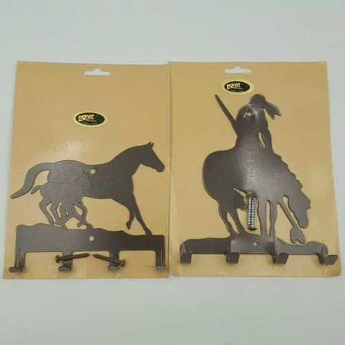 LAZART Buffalo Horse Moose End Of The Trail Metal Key Ring Holder Wall Mount - Thumbnail 2